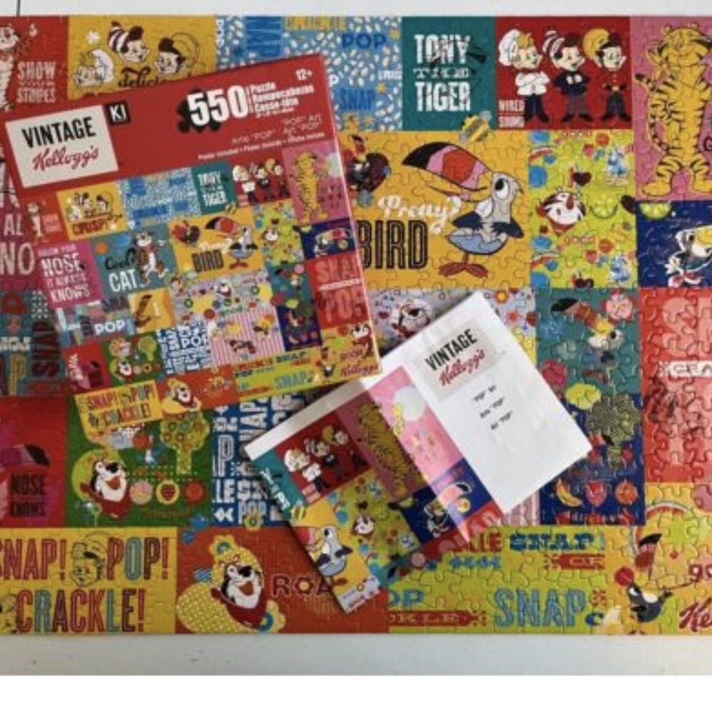 Vintage Kellogg’s 550 Piece Puzzle “Pop Art” Tony The Tiger Toucan Sam